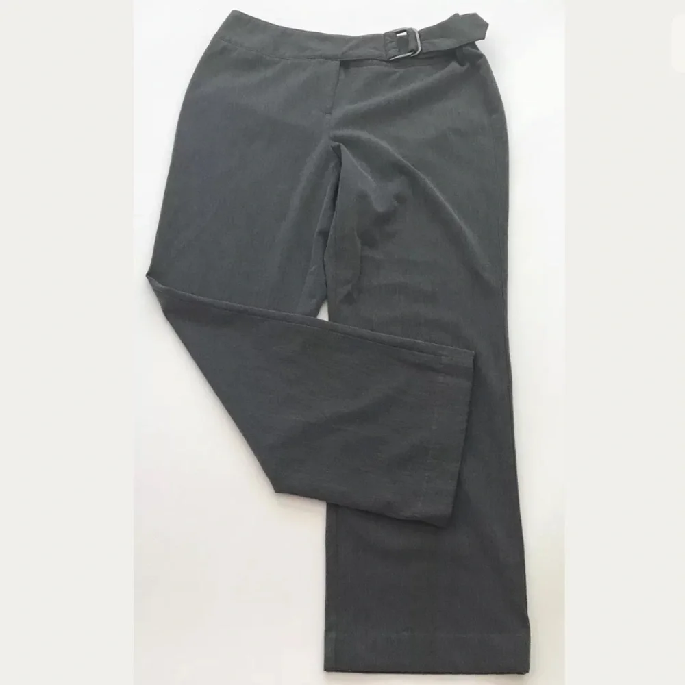 Women’s stretch gray pants belted waist size 10 - Picture 6 of 8